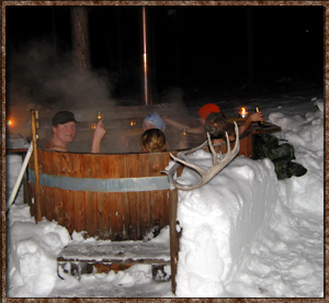 Idre Camping ice outside winter pool pot hot tub